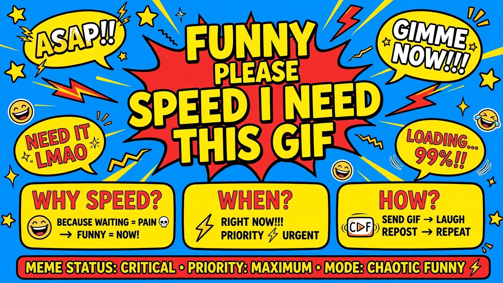 Funny Please Speed I Need This GIF reaction - LOL meme GIFs