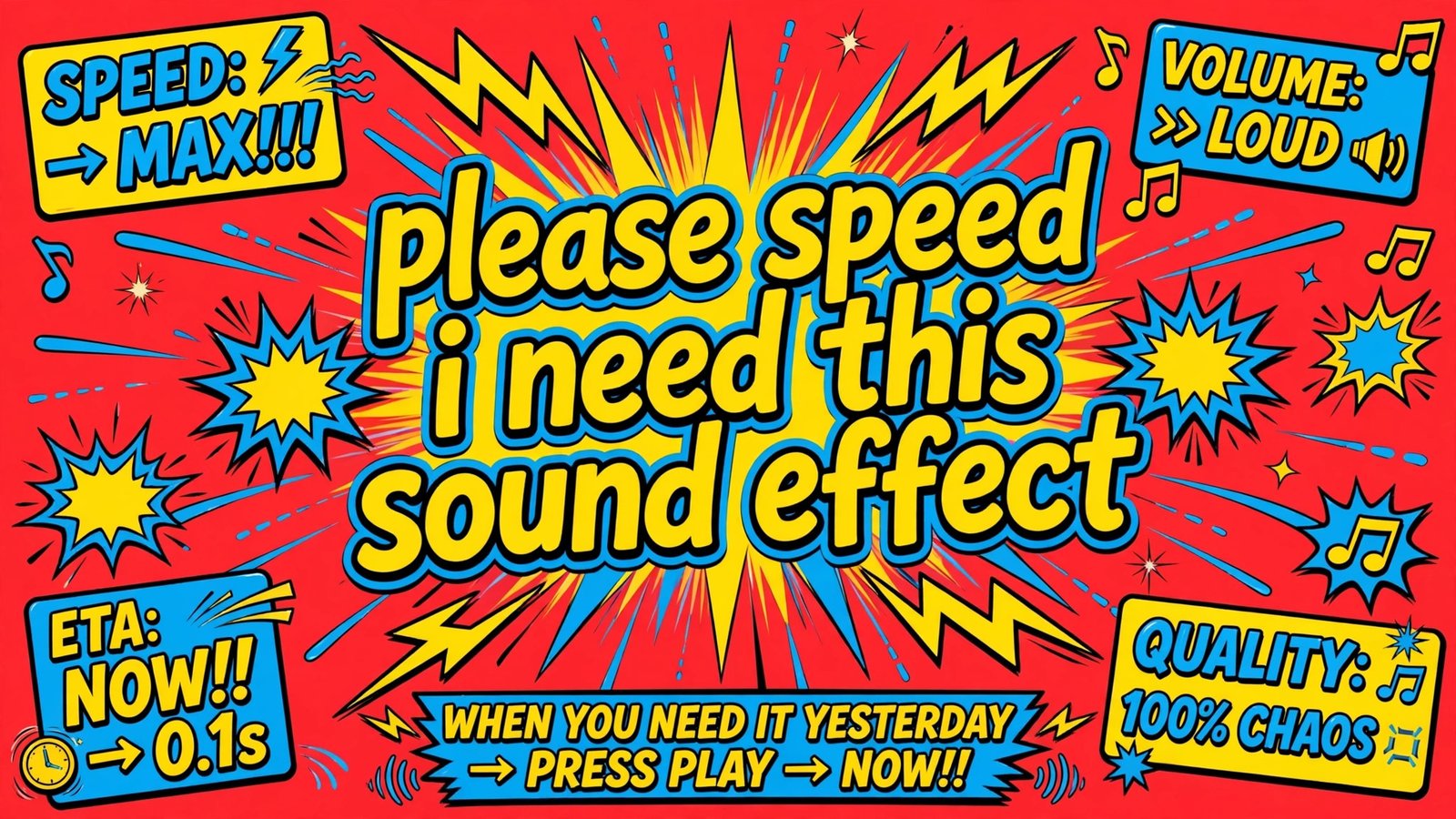 Please Speed I Need This meme sound effect waveform artwork for video edits